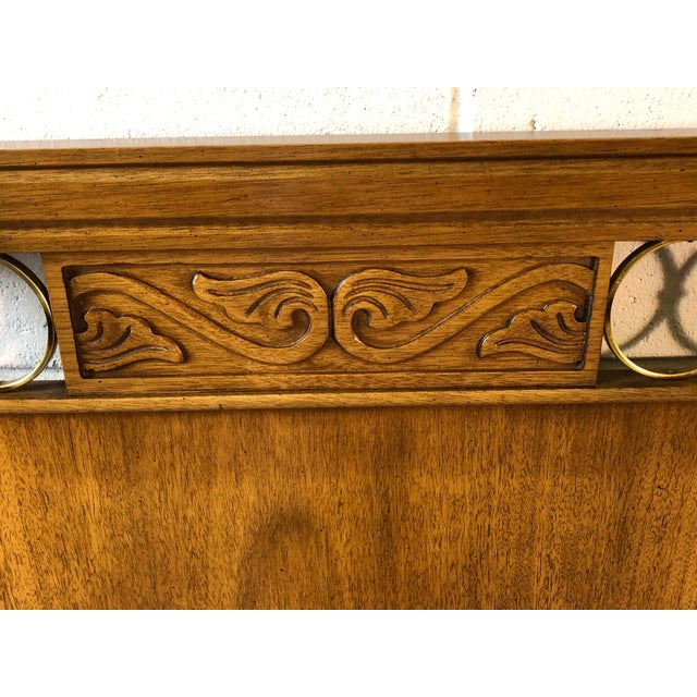 1960s Pecan Wood & Brass Twin Headboards, Pair Chairish