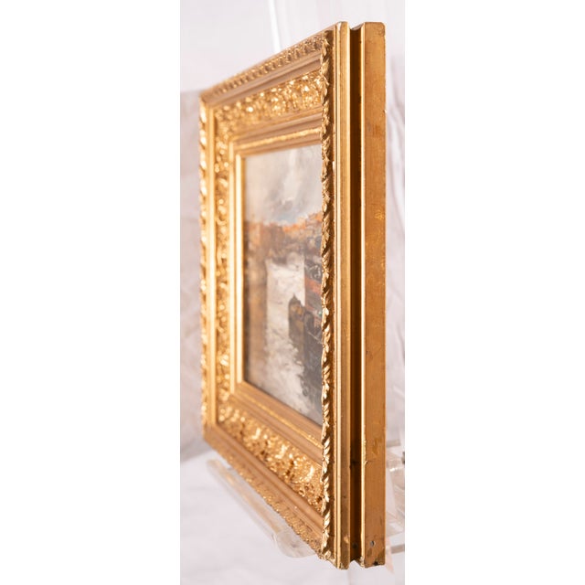 Ezelino Briante, Harbor with Moored Boats at Sunset, Oil on Panel For Sale - Image 12 of 15