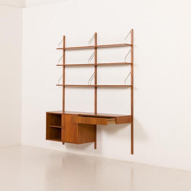 Mid-Century Danish Teak Wall Unit Is the style of P. Cadovius, 1960s, Set of 11 For Sale - Image 4 of 16