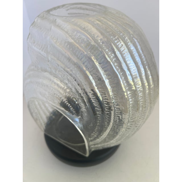 Transparent Large Vintage Nautilus Shell Glass Sculpture, 9" Hand Blown Art Glass For Sale - Image 8 of 18