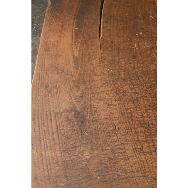 Antique Japanese Wooden Work Board / Wall-Mounted Object/ Wabi-Sabi Low Table For Sale - Image 10 of 18
