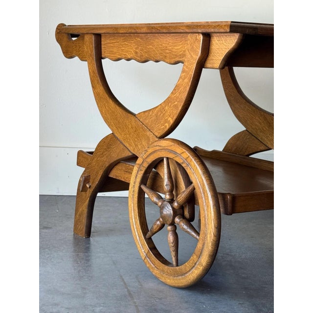 1960s German Oak Serving Cart/Wagon For Sale In Tampa - Image 6 of 6
