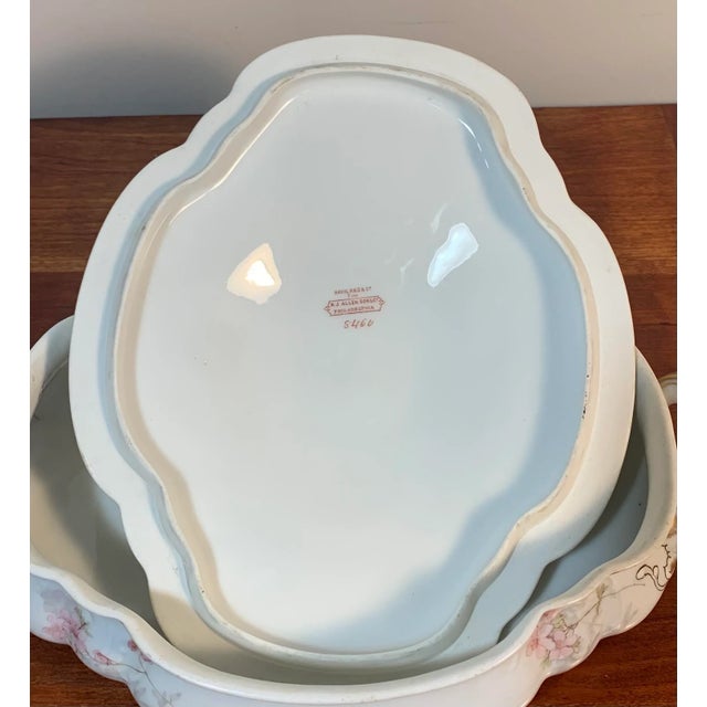 Late 19th Century Antique Oval Scalloped Edge Porcelain Serving Dish Haviland & Co For Sale - Image 5 of 10