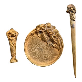 Three Piece Set of Late 19th Century Frecourt Desk Essentials For Sale