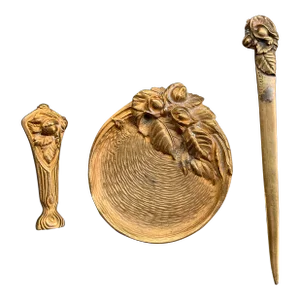 Three Piece Set of Late 19th Century Frecourt Desk Essentials