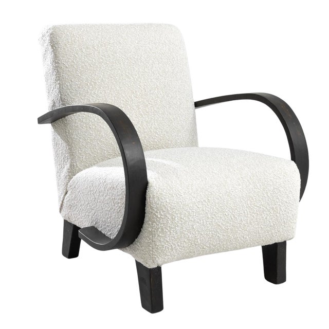1950s Czech Wooden Armchair by J. Halabala For Sale
