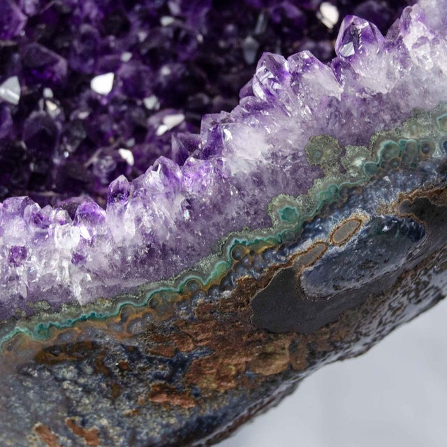Amethyst Amethyst Cluster, 34 Pounds, Triple Opening (#H0459 Uruguay ) For Sale - Image 8 of 9