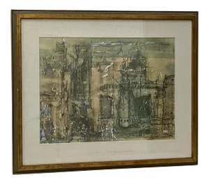 Daniel Louradour "Carnival in Venice" Mixed Media C.1970