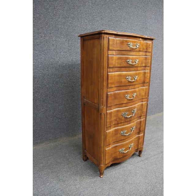 John Widdicomb John Widdicomb French Provincial Cherry Lingerie Chest/Tall Dresser For Sale - Image 4 of 11