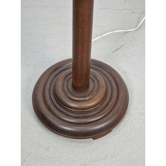 Art Deco Asian Style Carved Wood Floor Lamp, 1930s For Sale - Image 13 of 15