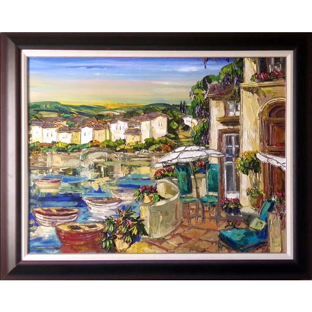 Maya Eventov "La Vista Balcone" Original Acrylic on Canvas, H.Signed Me781806 For Sale - Image 4 of 5