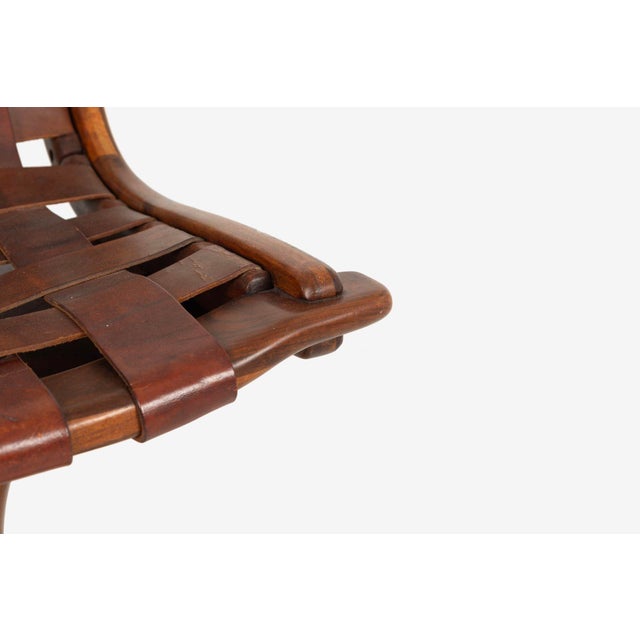 1970s California Craft Arthur Espenet Carpenter Three Leg Bar Stool in Walnut For Sale - Image 12 of 12