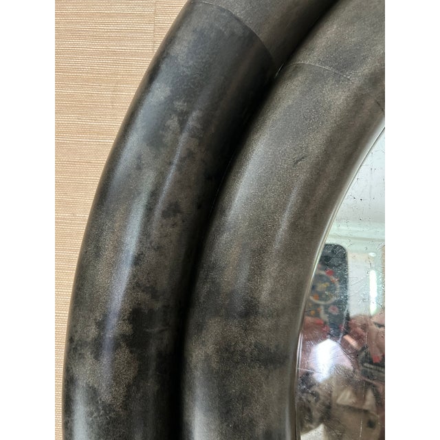 Monumental Dark Grey Chunky Round Mirror by Julian Chichester For Sale - Image 10 of 10