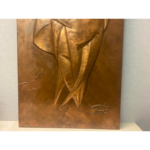 Wall Decoration in Metal & Copper with Abstract Familyscene, 1970s For Sale - Image 10 of 13