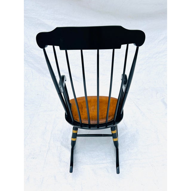 Nichols & Stone 1980s Nichols & Stone Black Stenciled Rocler For Sale - Image 4 of 6