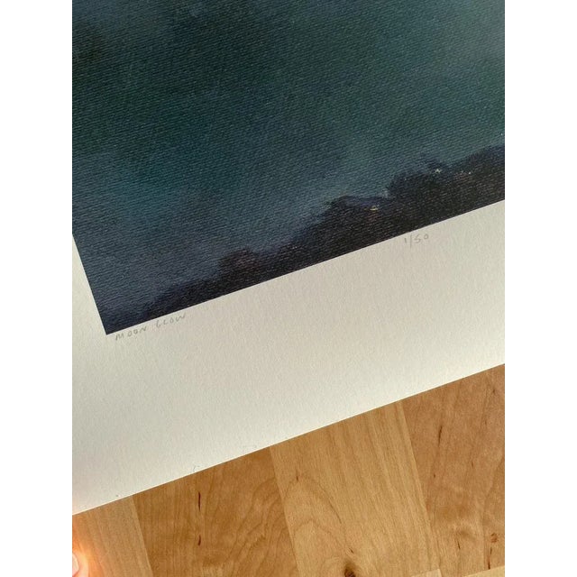 Moon and Clouds Landscape Painting Print by Michelle Farro For Sale In Philadelphia - Image 6 of 6