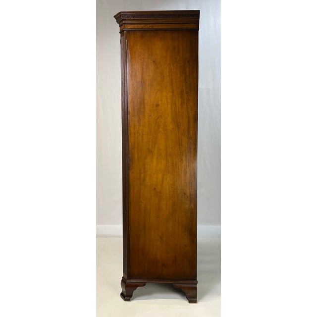 Antique George III Style Flame Mahogany Serpentine Wardrobe For Sale - Image 6 of 13