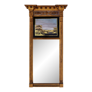 Antique Giltwood Mirror - Fedreal Era Eglomise