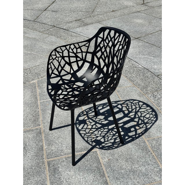 Black Janus Et Cie Forest Black Aluminum Outdoor Dining Armchairs – 22 Available For Sale - Image 8 of 18