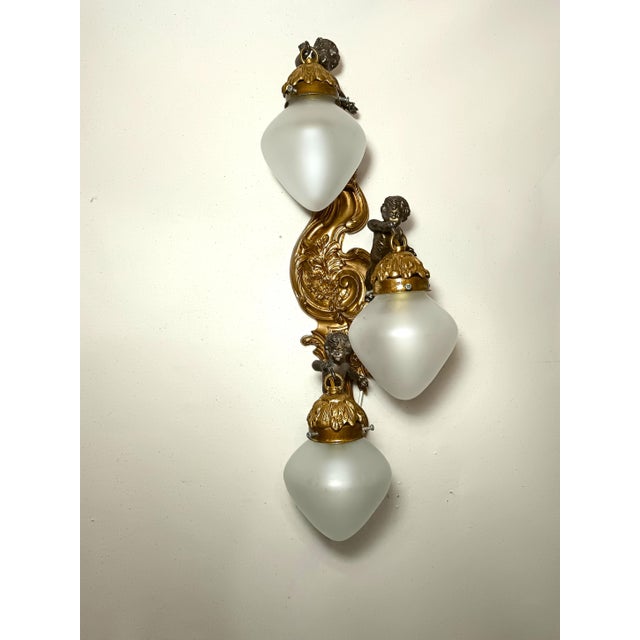 Large Vintage Napoleon III Style Wall Light, 1950s For Sale - Image 13 of 17