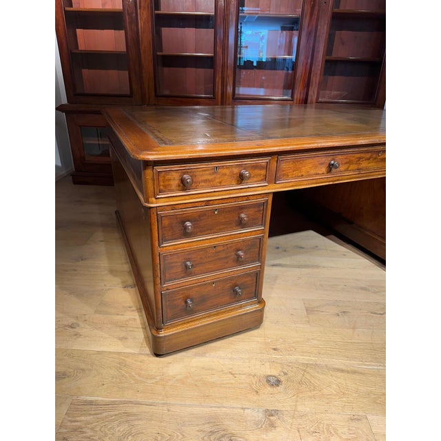 Large Victorian Partners Desk in Mahogany For Sale - Image 14 of 14