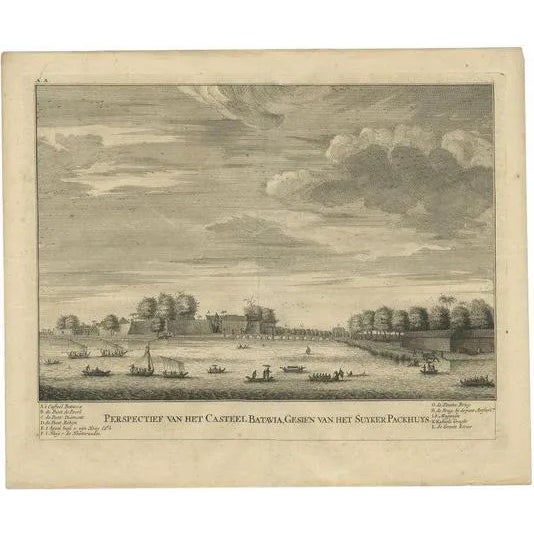 François Valentyn, Castle of Batavia, 1726, Paper For Sale