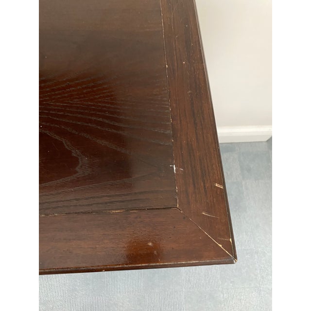 1990s Chinoiserie Wood Credenza With Brass Hardware and Burl Doors For Sale - Image 10 of 13