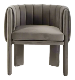 Olivia Channel Tufted Accent Chair in Gray