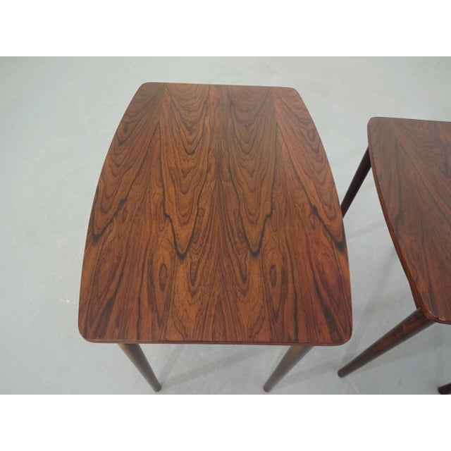 Danish Rosewood Nesting Tables, 1960s, Set of 3 For Sale - Image 15 of 16