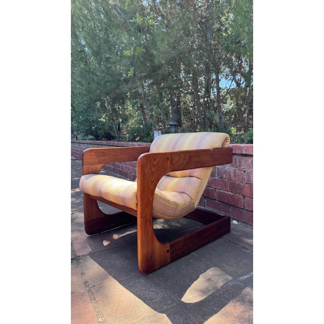 1970s Lou Hodges Walnut Lounge Chair For Sale In San Diego - Image 6 of 9