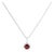 10K White Gold Red Garnet and 1/10 Cttw Diamond Accent Halo Pendant Necklace For Sale