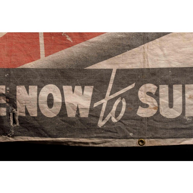 Vintage Kendall 2000-Mile Oil Canvas Advertising Banner For Sale - Image 4 of 6
