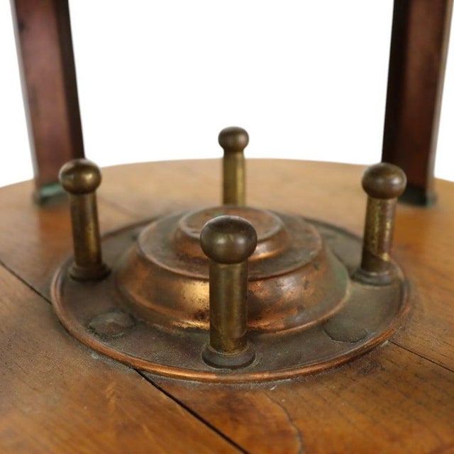 1920s Arts & Crafts Copper & Oak Chafing Dish For Sale - Image 6 of 12