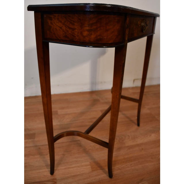 1930s English Regency Satinwood Floral Hand Painted Console Table For Sale - Image 11 of 15