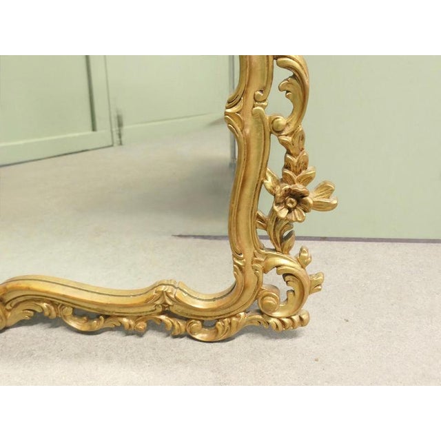 Glass Large Rococo Style Gilt Wall Mirror, 1960 For Sale - Image 7 of 8