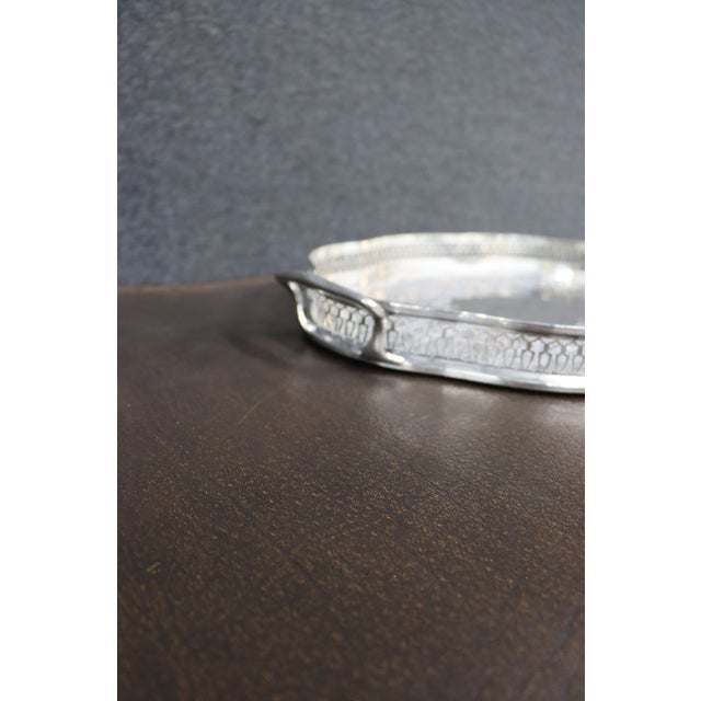 English English Silver-Plated Gallery Tray For Sale - Image 3 of 11