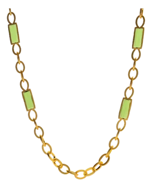 Versatile Glow Green Cat Eye Gold Long Necklace