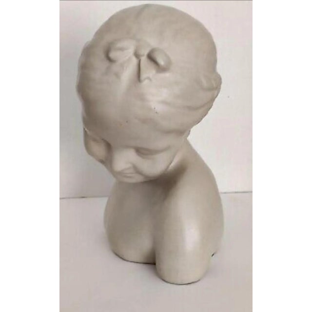 Realism Vintage Austin Production Smiling Girl Bust Sculpture For Sale - Image 3 of 11