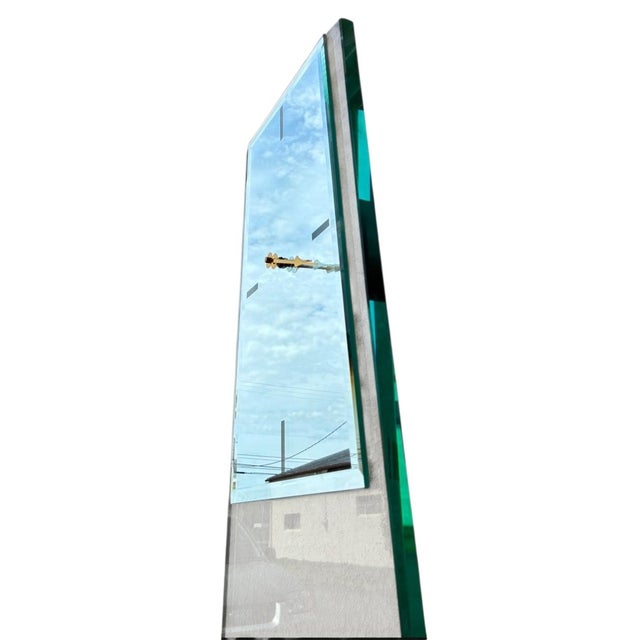Vintage Post-Modern Plate Glass Grandfathers Floor Clock Attributed to Pace MCM For Sale - Image 12 of 13