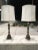 James Mont Pair of Japanese Bronze & Marble Column Table Lamps With Original Shades For Sale - Image 4 of 13