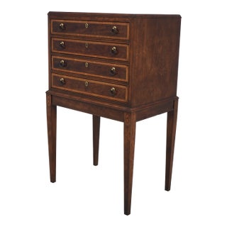 Thomasville Mahogany Banded Inlaid Silver Chest For Sale