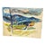 Vintage Colorful Abstract Mountain Landscape Watercolor Painting For Sale