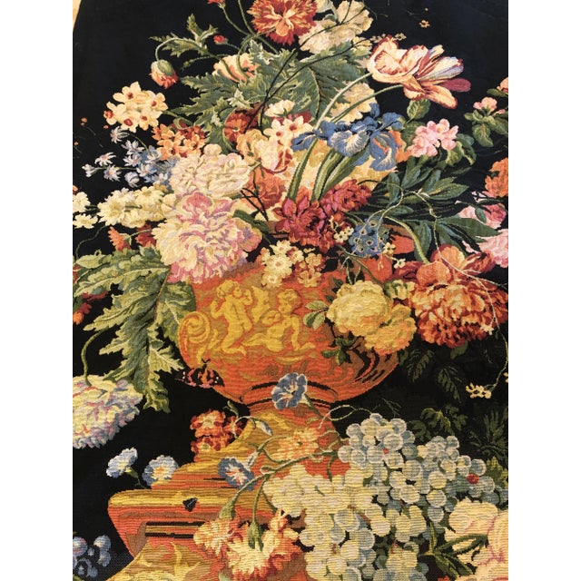 Textile Large Vintage Hanging French Tapestry Wall Art For Sale - Image 7 of 11