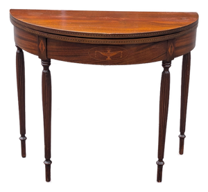 Late 19th Century Federal Style Demi-Lune Flip Top Card Table