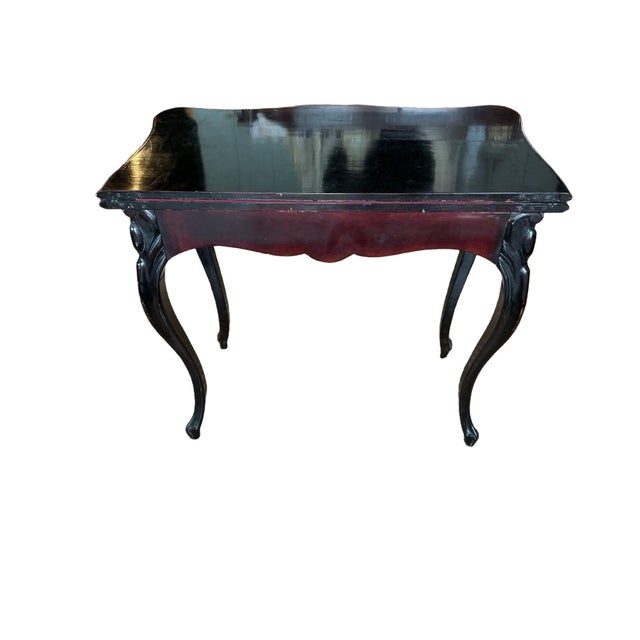 Black Rococo Ebonized Game Table Circa 1900 For Sale - Image 8 of 9