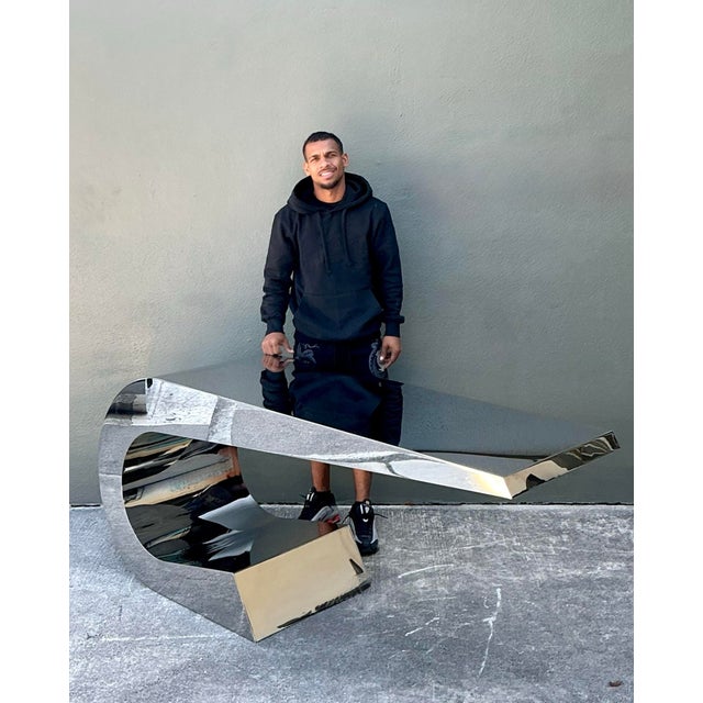 Chrome Vintage Italian Polished Chrome Giancarlo Pretazzoli Onda-C Desk For Sale - Image 8 of 12