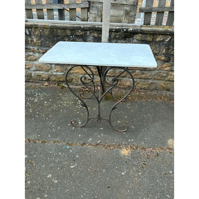 1960s Vintage Dining Table in Marble and Wrought Iron, 1960s For Sale - Image 5 of 5