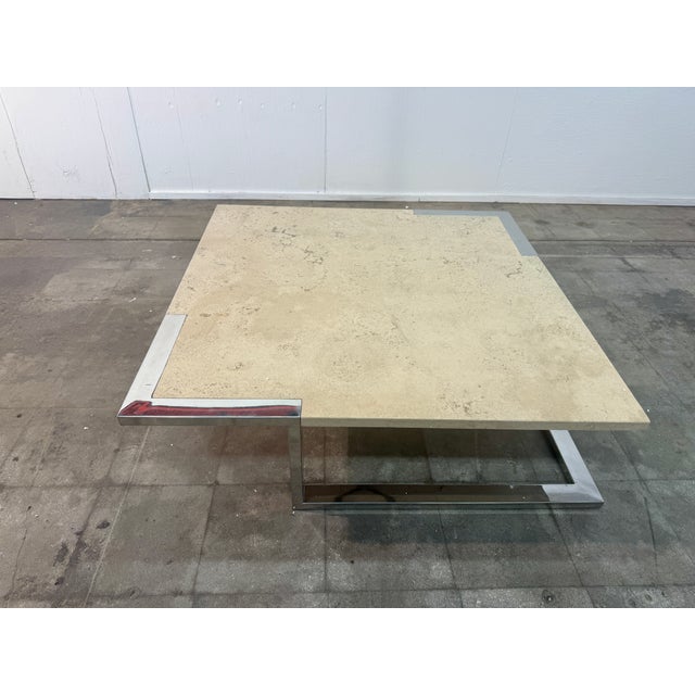 Stone Romeo Rega for Adriana Asti Marble and Chrome Coffee Table, 1970s For Sale - Image 7 of 7