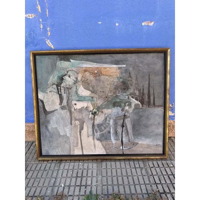 Antonio Collado, Memory in Gray, 1990s, Oil Painting on Canvas, in Very Good conditions. Designed 1990 to 1999 This piece...