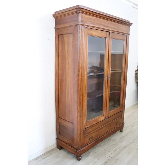 Brown Antique Walnut Bookcase, 19th Century For Sale - Image 8 of 11
